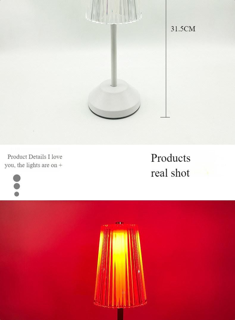 USB Rechargeable Small Night Light Bedroom Creative Umbrella Atmosphere Light Acrylic RGB Simple Gift Small Table Lamp