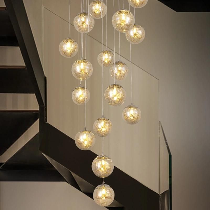Ball Type Creative Chandelier Stair Light Living Room Pendant Lamp