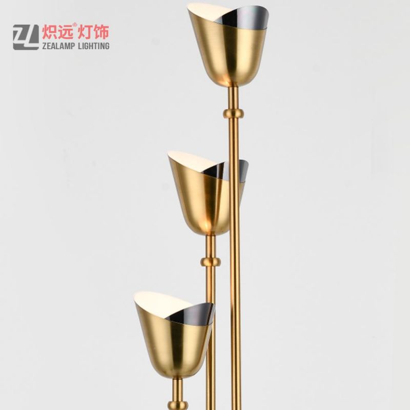 Indoor Modern Luxury Brass Color Standing Lamp Light for Hotel