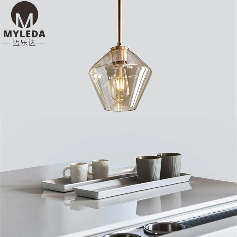 American Country Style Loft Retro Personality Glass Pendant Light