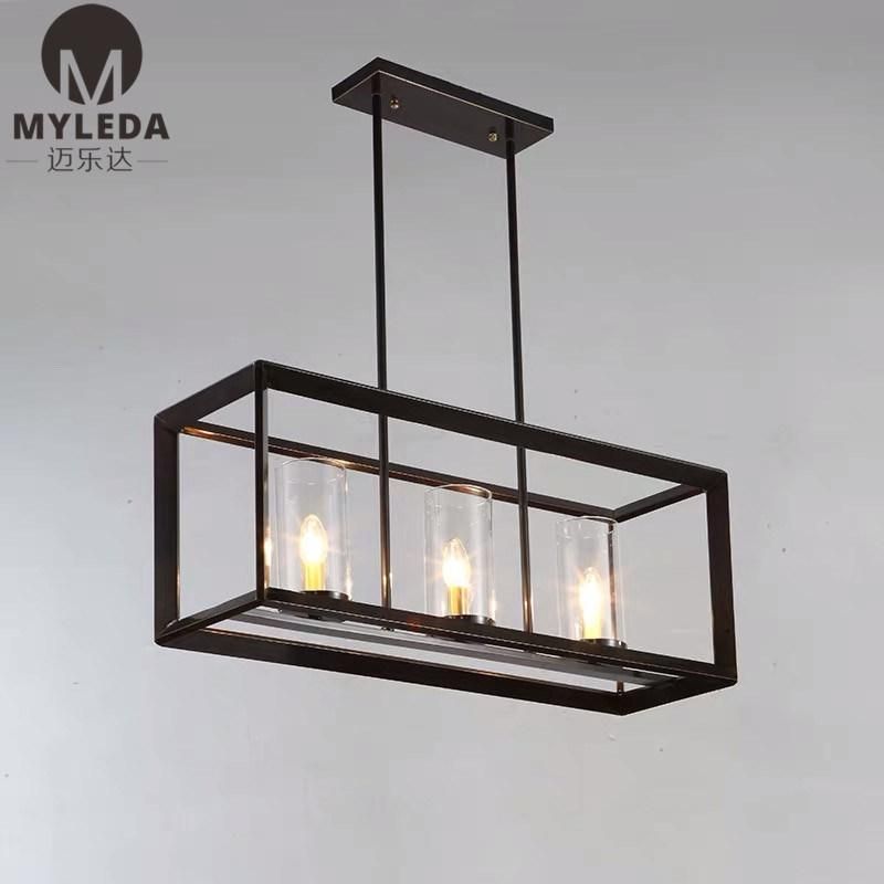 Industrial Light Kitchen Dining Table Black Glass Pendant Light