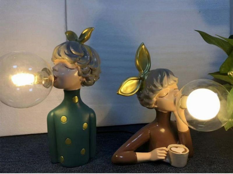 Home Decor Desk Lamps Hotel Indoor Lightings Girl Shape Bedside Lamps