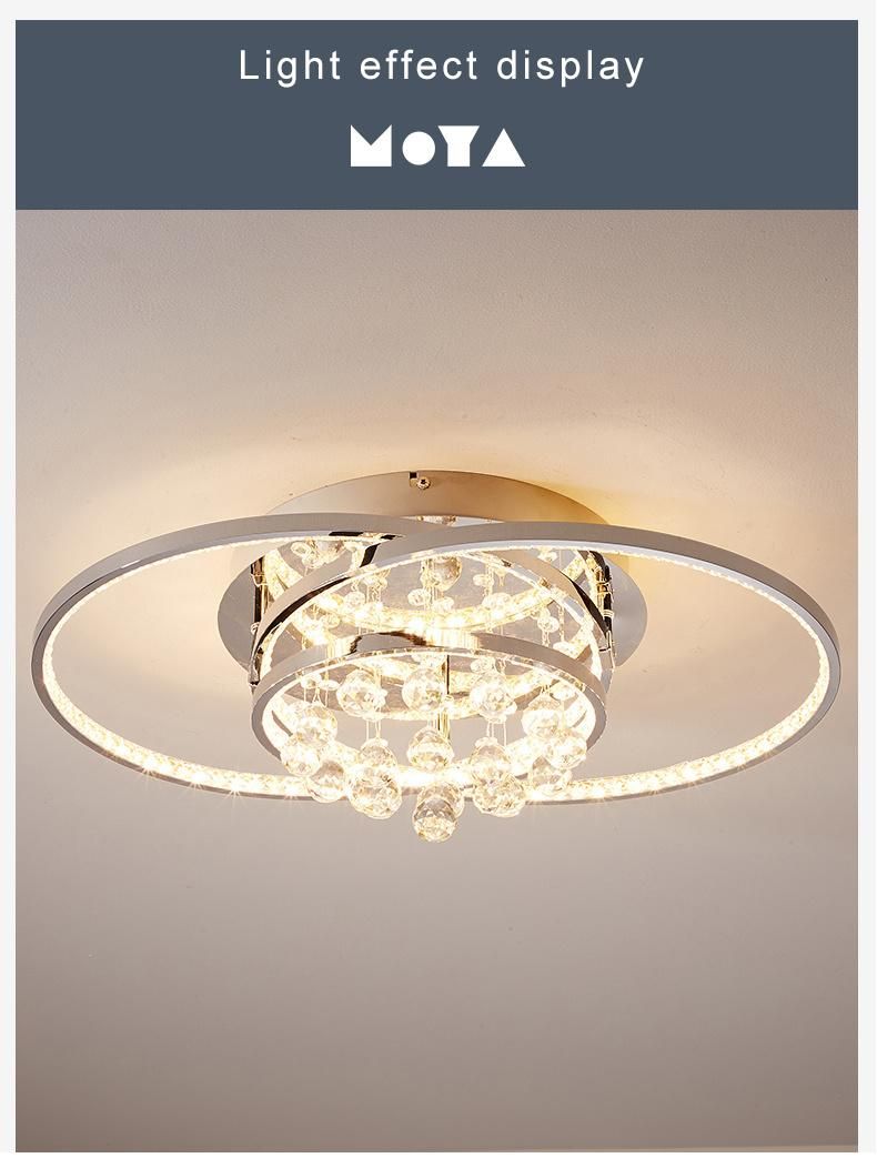 Nordic Modern Luxury Indoor Bedroom Crystal Simple Ceiling Lamp