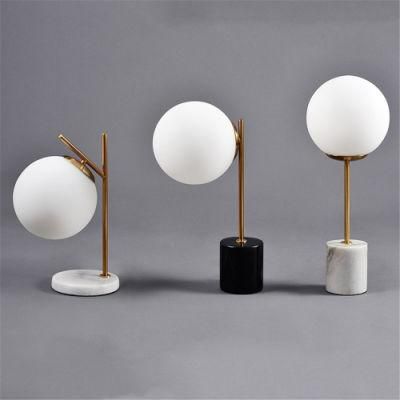 Simple Marble Base Table Lamp Nordic Living Room Home Deco Glass Ball Desk Lamp Bedroom Bedside Lamp Simple Tafellamp