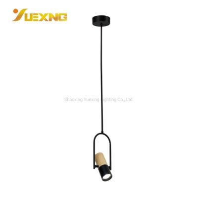 Black Wooden Pendant Light Industrial Style Hanging Ceiling Light