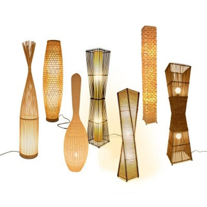New Chinese and Japanese Southeast Asian Bamboo Decorative Lighting Bamboo Silk Floor Lamp