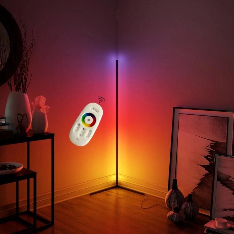 Modern Minimalist Remote RGB Color Changing Floor Light Aluminum Simple Bedroom Tude LED Standing Floor Lamp 20W