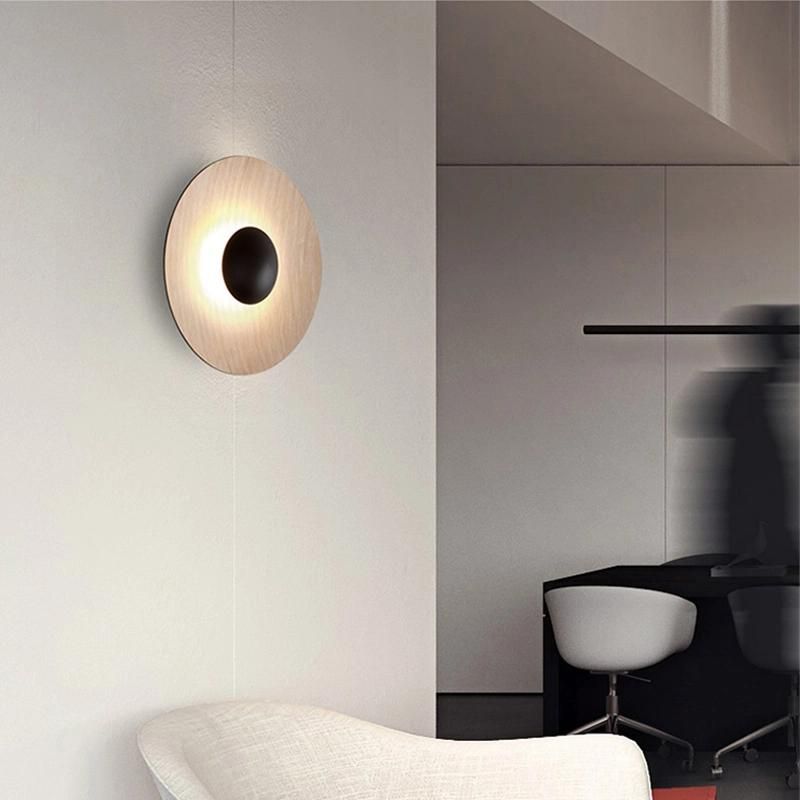 Modern Wood Grain Art Wall Lamp Nordic Round Combination Ginger LED Wall Sconce (WH-OR-205)
