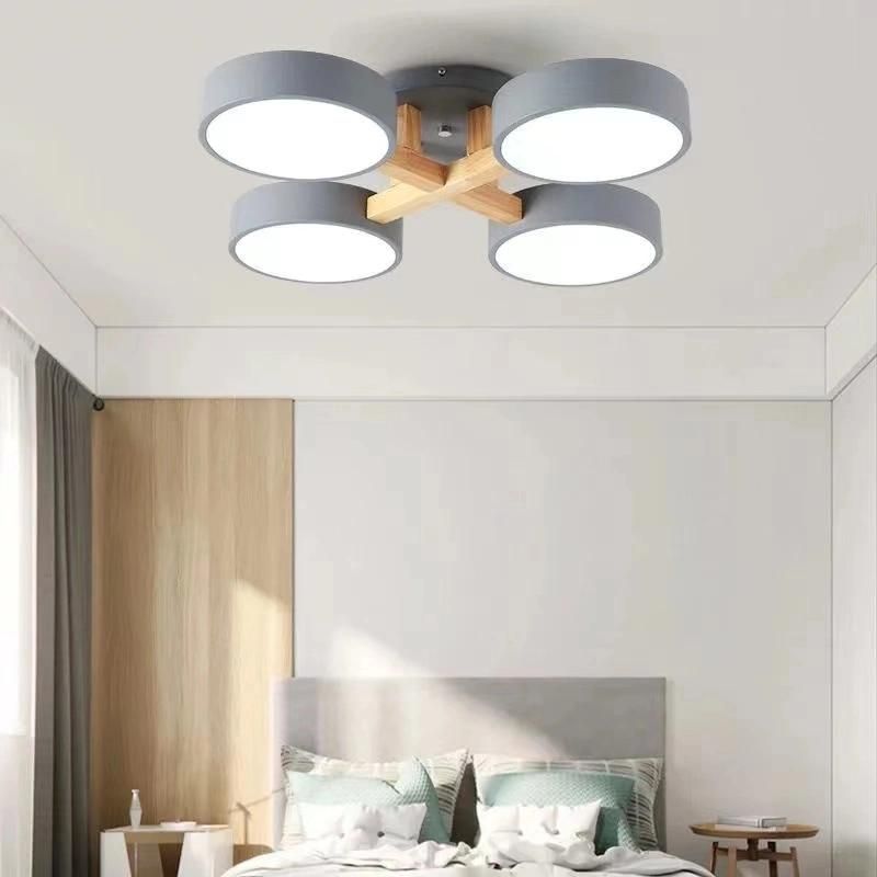 Nordic Modern Hotel Apartment Villa LED Ceiling Lamp Wooden Chandelier (WH-WA-14)