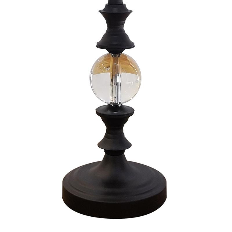Modern Crystal Bedside Table Lamp with White Lampshade for Hotel