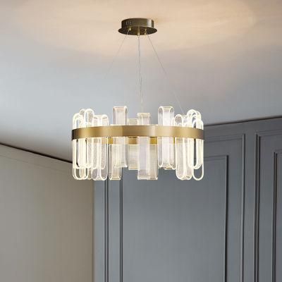 Round Crystal Chandelier Bedroom Living Room restaurant Pendant Lamp Light