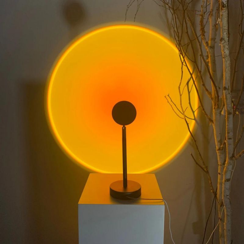 Ins Hot Sell Nordic Rainbow Desk Lamp LED Projection Art Corner Standing Sunset Floor Lamp for Living Room/Bedroom/Hotel