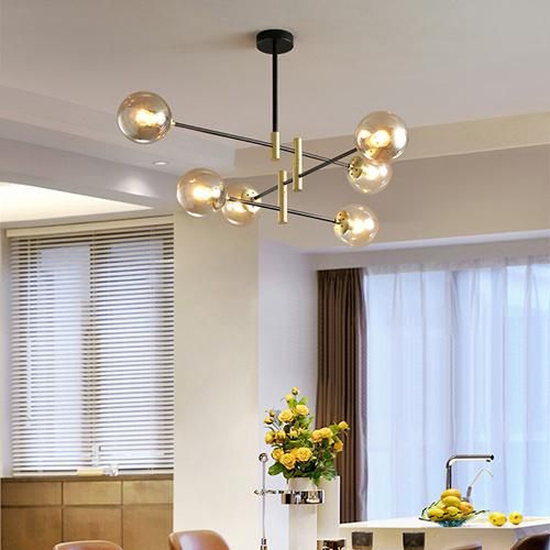 Chandelier Lamp Global Clear Milk Glass Pendant Light Living Room Decoration