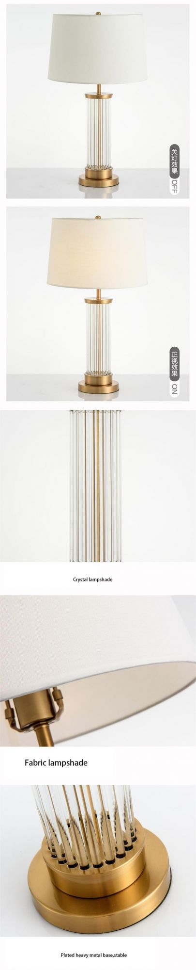 Modern Luxury LED Table Lamp Living Room Bedroom Study Table Lamp Crystal Table Lamp Copper Home Decoration Bedside Lamp