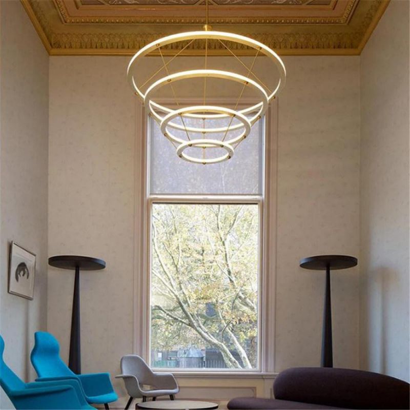 Hotel Modern Chandelier Lighting Stairwell Staircase Pendant Light