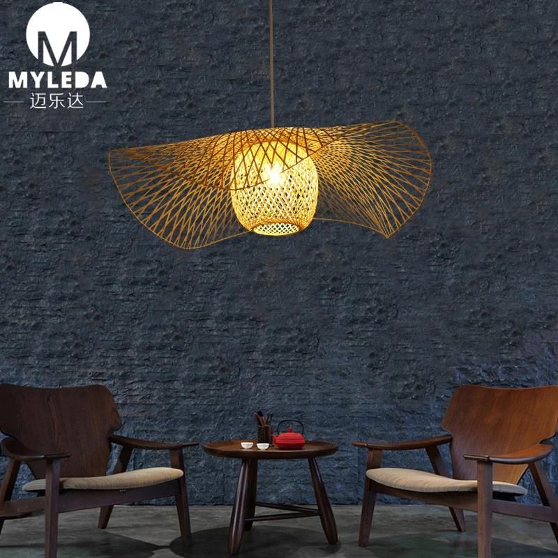 Chinese Style Metal Bamboo Cage Iron Pendant Lamp
