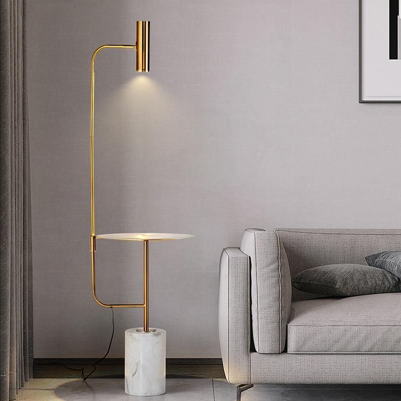 2022 New Design 360 Degree Rotating Modern Marble Golden LED Floor Lamp