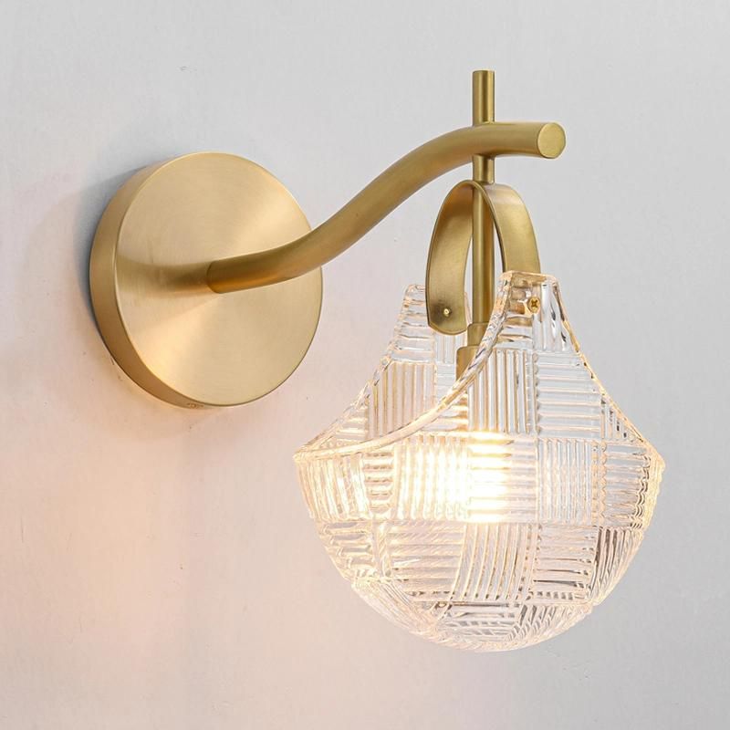 Copper Wall Lamp Bedroom Bedside Light Modern Corridor Decoration LED Lighting