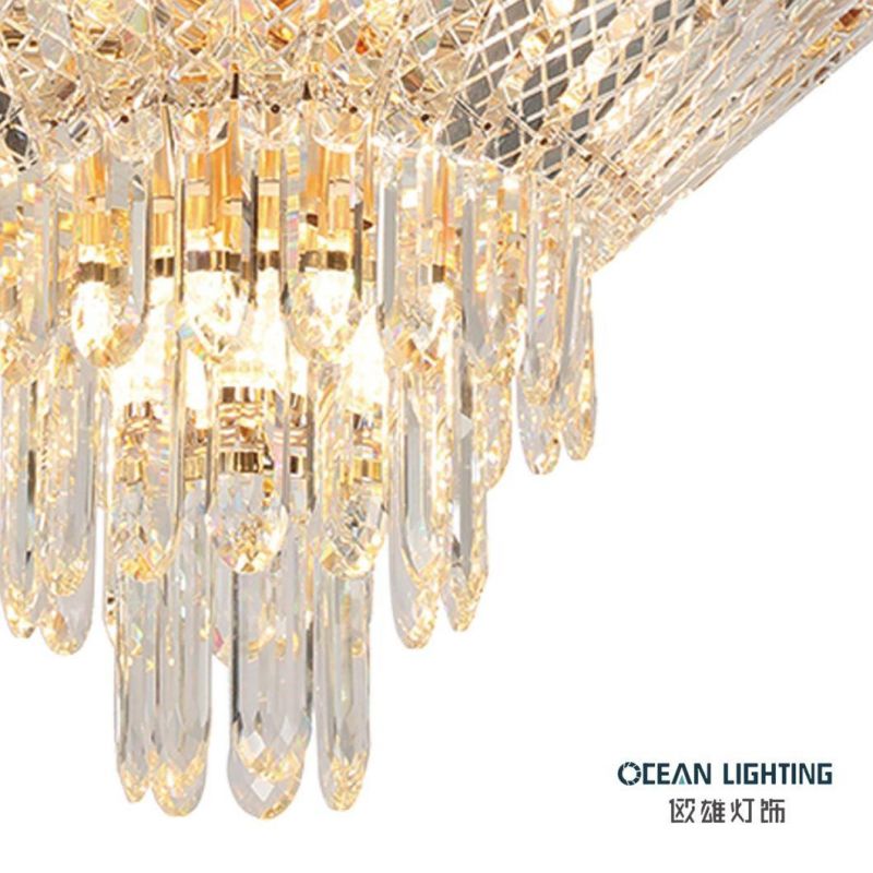 Golden Ligthing Dia50*H32cm Round Iron E14X12 Diamon K9 Crystal Chandelier