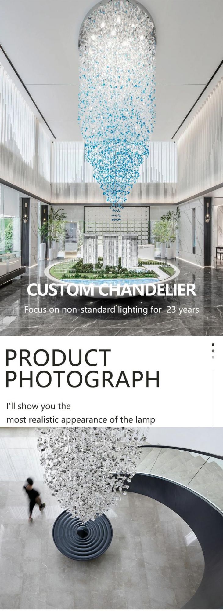European Style Big Hotel Hanging Wedding Modern Luxury Custom Project Chandelier Light