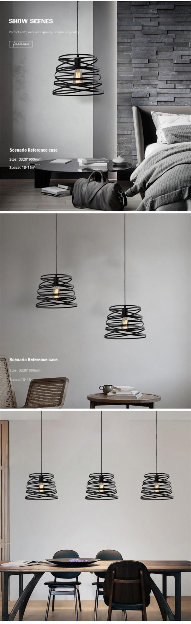 High Quality Chandeliers Lamp Matte Black Modern Decoration Indoor Light Living Room Bedroom Hanging Pendant Lamp