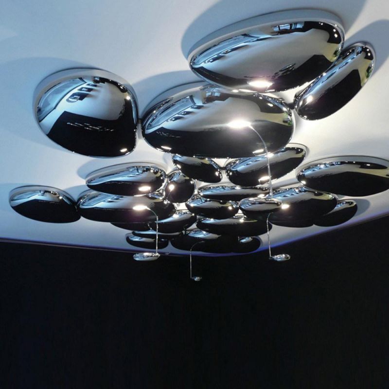 Skydro Electrified Ceiling Light Silver Lamp LED Glass Ceiling Lights Luxury Metal Mercury Ceiling Lamp (WH-MA-193)