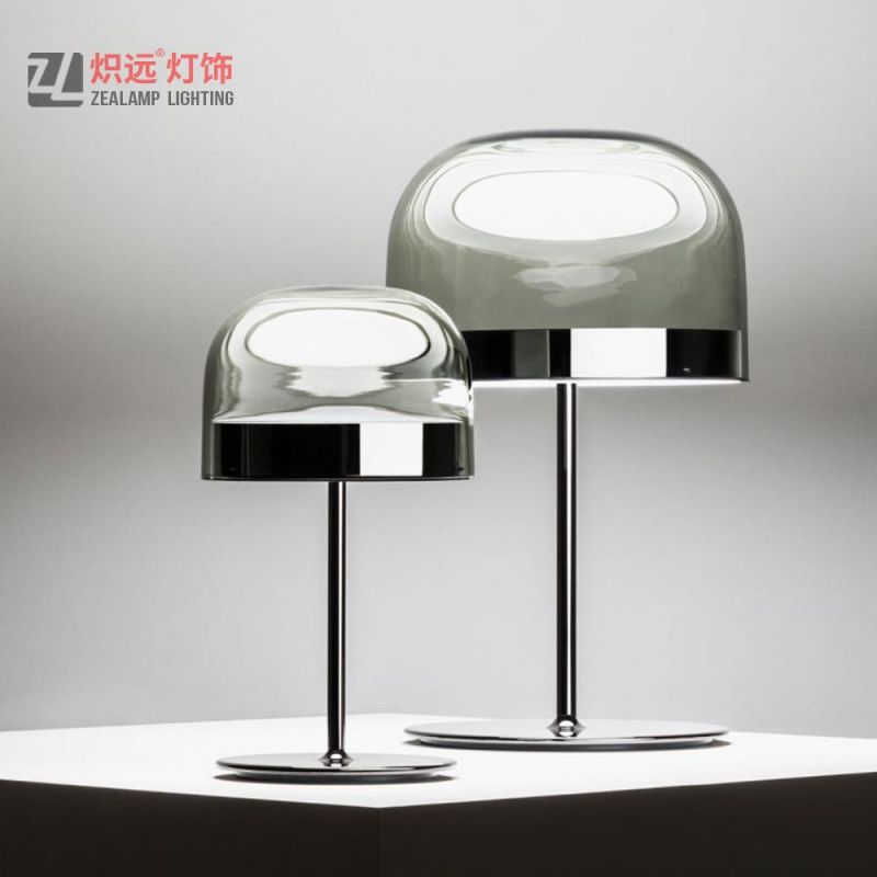 Postmodern Glass Bedside Lamp Small Table Light for Study Room