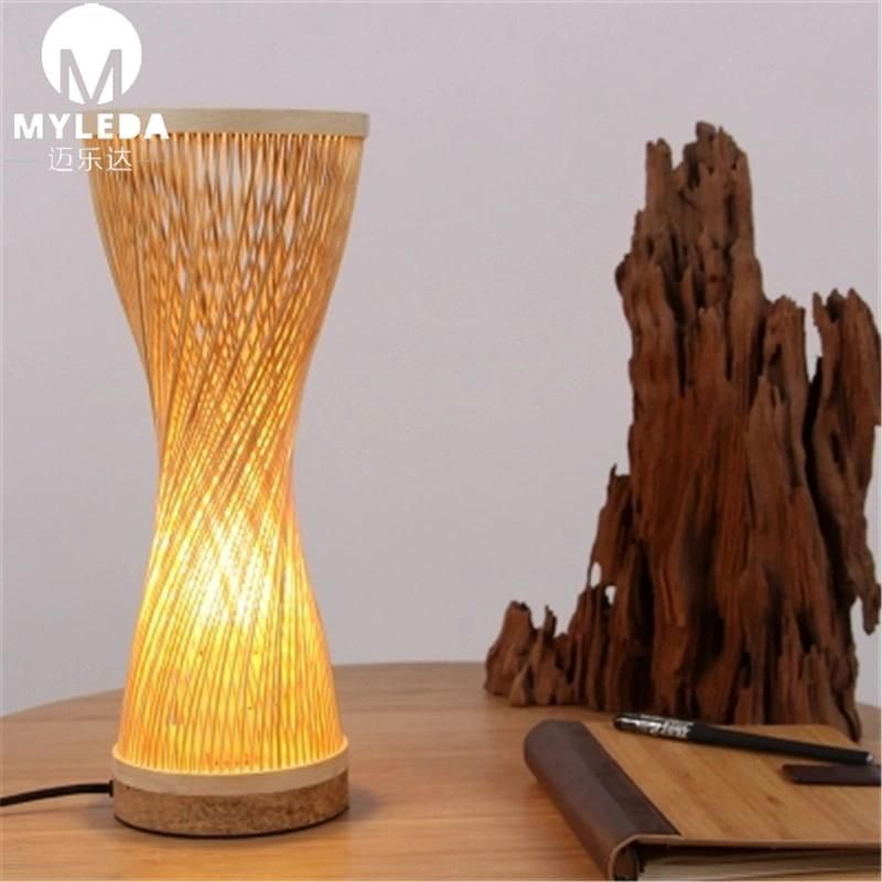 Modern Bedside Reading LED Classicon Bamboo Lantern Light Table Lamp