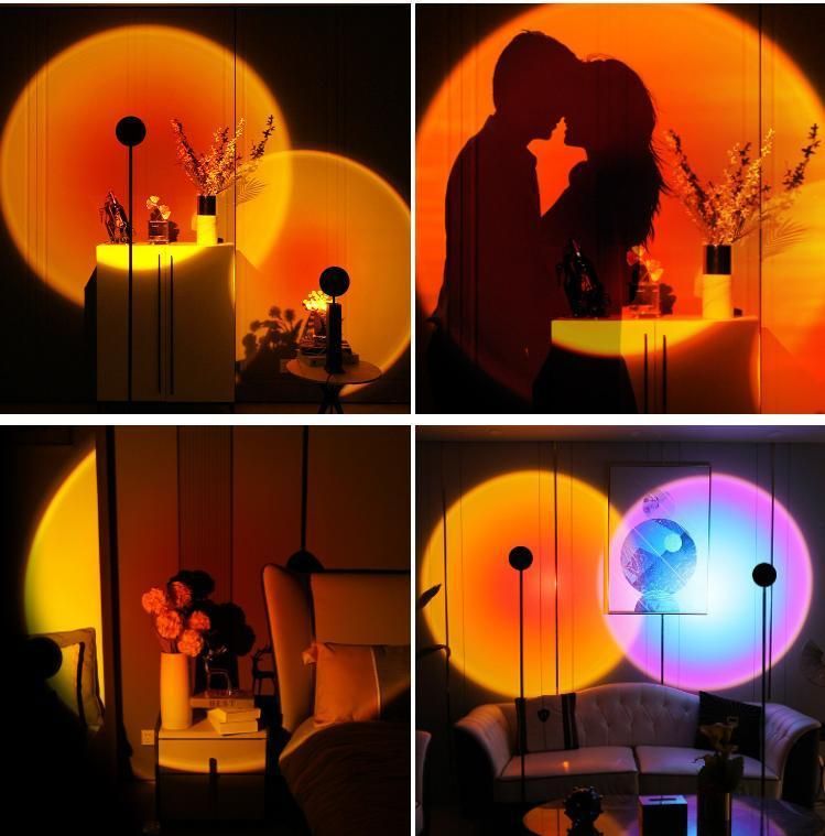 Modern 180 Degree Rotation Atmosphere Projector Party LED Lighting Decoration Light Nordic Design Smart 10W Rainbow Projection Floor LED Sunset Floor Lamp
