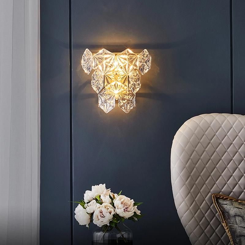 Modern Crystal Wall Lamp Living Room Bedroom Bedside Lamp Contracted TV Wall Light