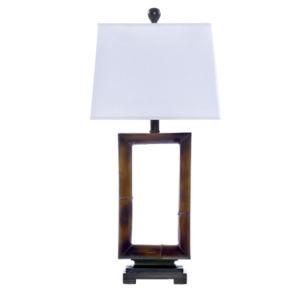 Traditional Natural Bamboo Table Lamp with Wood Base