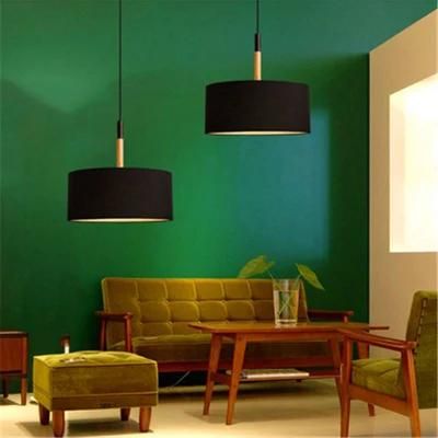 Nordic Style Creative Pendant Lamp Wooden Sunniva Contemporary Drum Shaped Pendant Lamp (WH-AP-352)