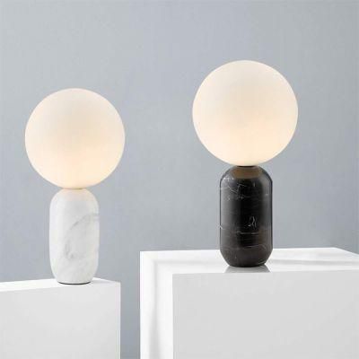 Creative Dining Room Glass Ball Table Lamps for Bedroom Light Bulb Lamp Shade