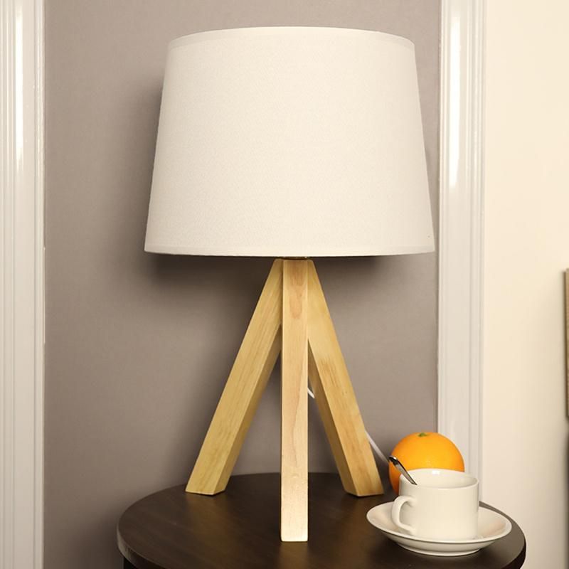 Vintage Wooden Design Bedside Lamp Reading Light Table Lamps Bulb