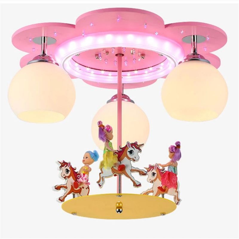 Modern Pink Ceiling Lights Deco Living Room Children Cartoon Princess Chandelier (WH-MA-154)