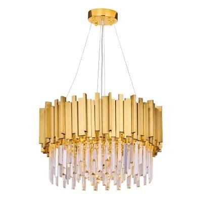 Dining Room Lampadario Gold Crystal Chandelier, Gold Luster Custom Crystal Chandeliers