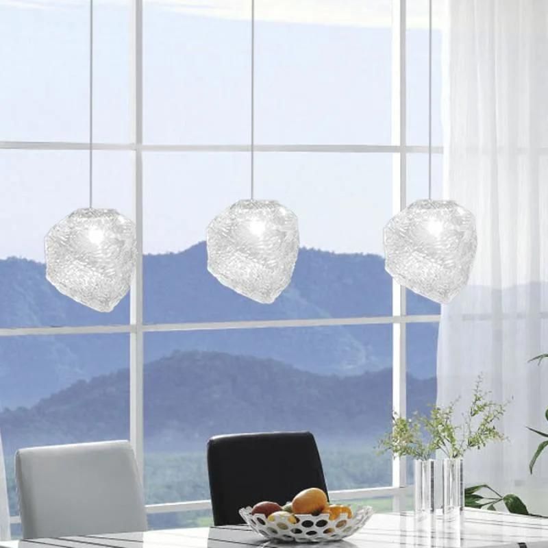 Modern LED Pendant Lamp Living Dining Room Bedroom Decoration Glass Stone Pendant Light (WH-GP-80)