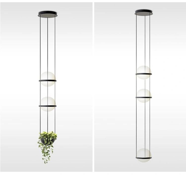 LED Plant Pendant Light Glass Ball Lamp Creative Art Pendant Lamp Country Restaurant Cafe Bar Suspension Lamp (WH-AP-125)