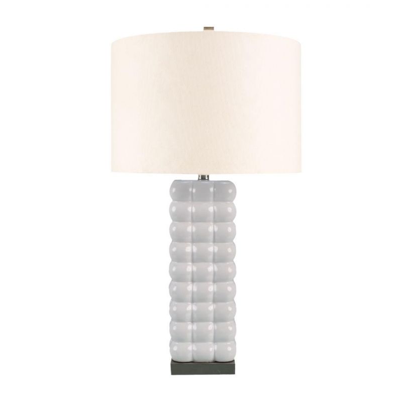 Retro Ceramic Iron Table Lamp Blue White Modern Style Desk Lamp Porcelain Lamp for Furniture