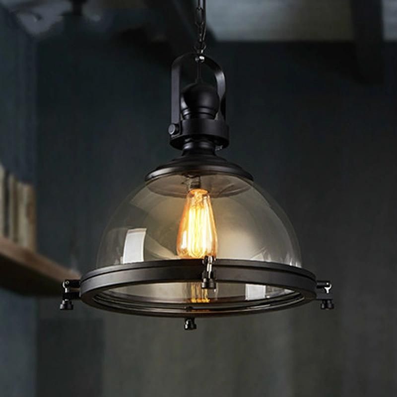 Loft Industrial Iron Glass Pendant Lamp Living Room Bar Cafe Clothing Retro Pendant Light (WH-VP-131)