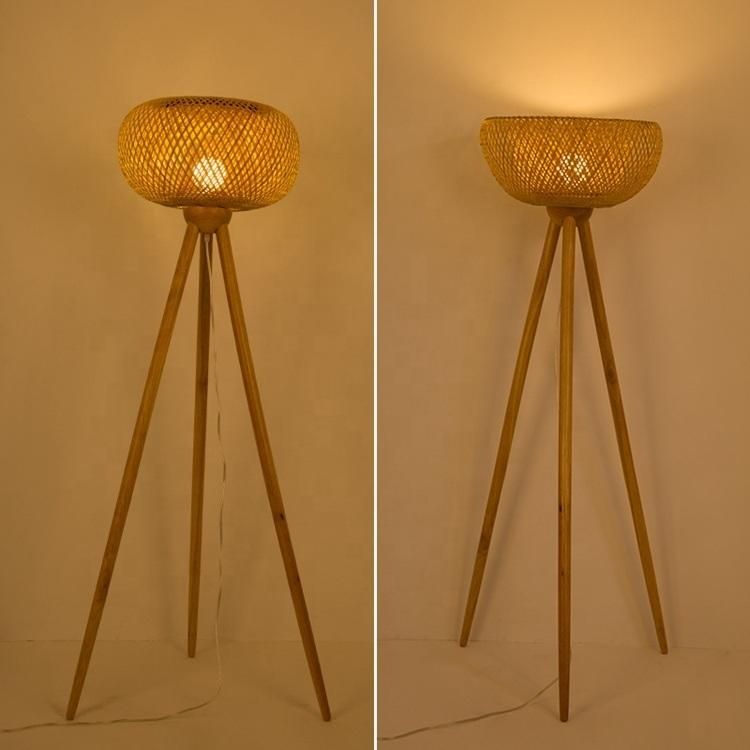Weaving Rattan Wicker Bamboo Floor Lamp for Living Room Minimalist Light (WH-WFL-16)