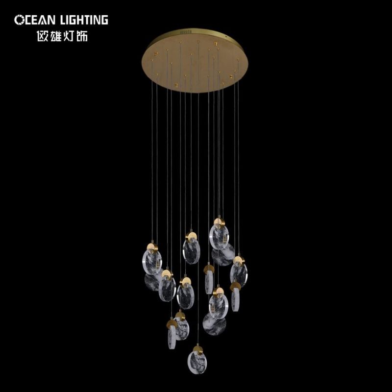 Indoor Warm Lighting 3000K Metal Crystal 16*3W Chandelier