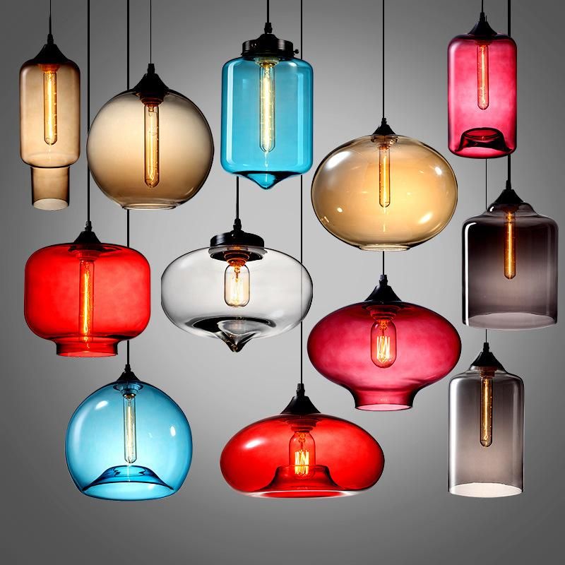 Coloured Glass Pendant Lights for Kitchen Bar Restaurant Lighting (WH-GP-02)