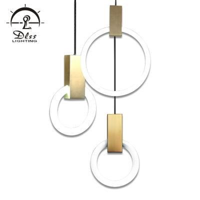 Shine Gold Holder T9 Round Tube 3 Lights Chandelier