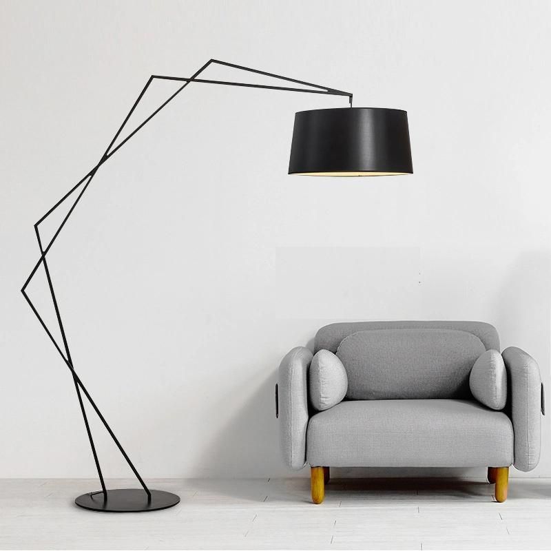 Contemporary Alumi Black Shelves Modern Shelf Simple Modern Nordic Floor Lamp Living Room Club Hotel Lobby Exhibition Hall Designer Creative Fishing Floor Lamp