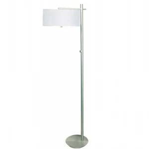 Simple Metal Tube Floor Lamp with Fabric Lamp Shade