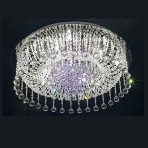 Remote Control Round Crystal Ceiling Lamp Can Be Dimmable Chandeliers Lighting