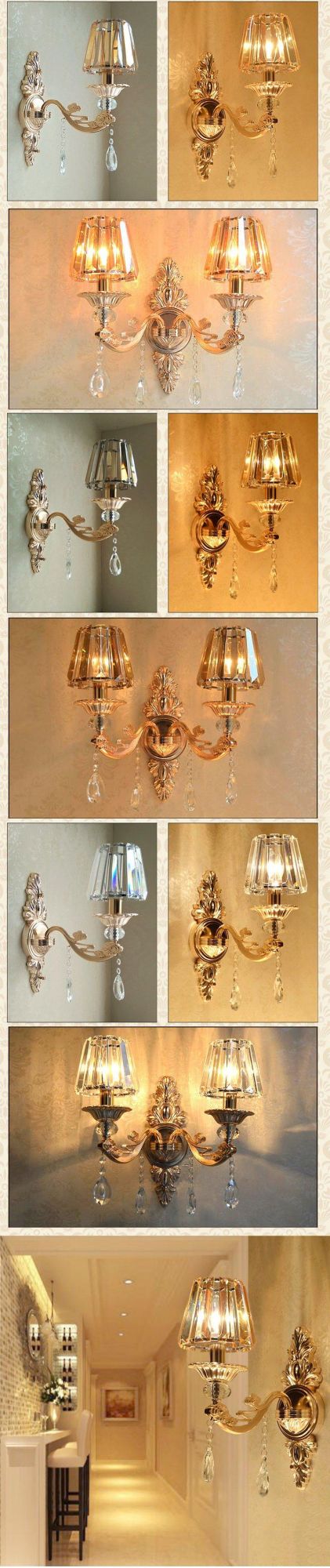 Indoor Decoration Home Corridor Bedroom Living Room Hall 3 Lamp Glass Rod Classic Wall Light