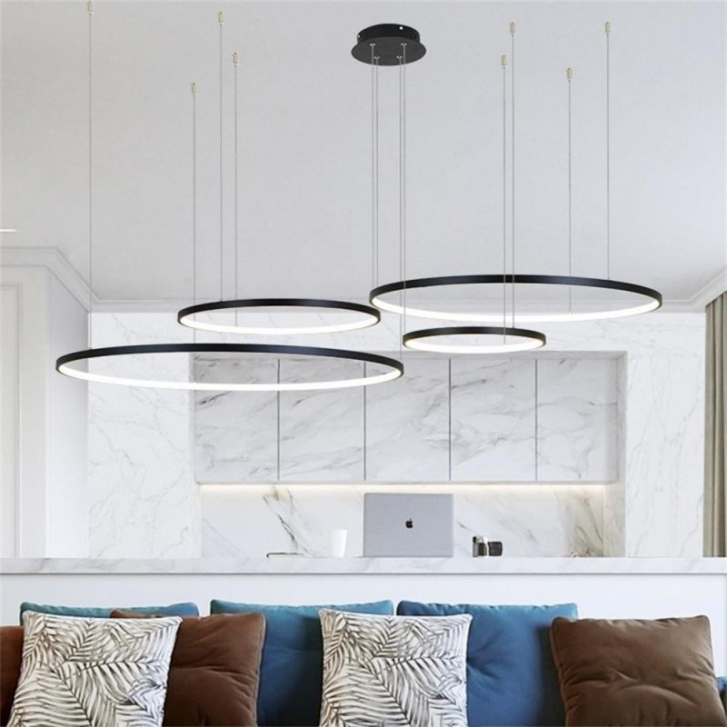 Wholesale Round Rings Acrylic LED Hanging Pendant Light for Home