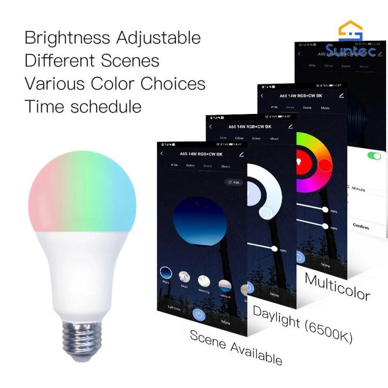 RGB Color Changing E27 WiFi Smart LED Bulb Light